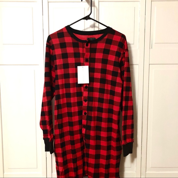 Buffalo Plaid 1-Piece Pajamas with drop seat NWT - Picture 3 of 6